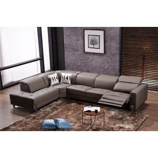 -Canapé d'angle en cuir de buffle italien de luxe 7/8 places RELAXZEN, chocolat, angle gauche