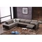 -Canapé d'angle en cuir de buffle italien de luxe 7/8 places RELAXZEN, chocolat, angle gauche