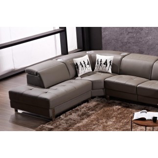 -Canapé d'angle en cuir de buffle italien de luxe 7/8 places RELAXZEN, chocolat, angle gauche