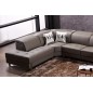 -Canapé d'angle en cuir de buffle italien de luxe 7/8 places RELAXZEN, chocolat, angle gauche