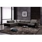 -Canapé d'angle en cuir de buffle italien de luxe 7/8 places RELAXZEN, noir, angle gauche