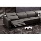 Canapé d'angle en cuir de buffle italien 7/8 places RELAXZEN, noir, angle droit