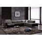 Canapé d'angle en cuir de buffle italien 7/8 places RELAXZEN, noir, angle droit