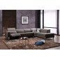 Canapé d'angle en cuir de buffle italien 7/8 places RELAXZEN, chocolat, angle droit