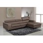 Canapé d'angle en cuir buffle italien 5 places , SARDAIGNE, couleur moka, angle droit;