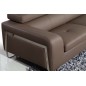 Canapé d'angle en cuir buffle italien 5 places , SARDAIGNE, couleur moka, angle droit;
