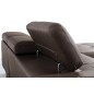 Canapé d'angle en cuir buffle italien 5 places , SARDAIGNE, couleur moka, angle droit;
