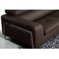 Canapé d'angle en cuir buffle italien 5 places , SARDAIGNE, couleur chocolat, angle droit;