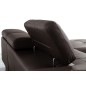 Canapé d'angle en cuir buffle italien 5 places , SARDAIGNE, couleur chocolat, angle droit;