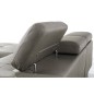 Canapé d'angle cuir buffle italien 5 places , SARDAIGNE, couleur gris clair, angle gauche