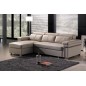 -Canapé d'angle convertible en cuir buffle italien 5 places, ALLURE, beige, angle gauche
