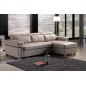 Canapé d'angle convertible cuir buffle italien 5 places, ALLURE, beige, angle droit