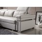 Canapé d'angle convertible en cuir buffle italien 5 places, ALLURE, blanc, angle gauche