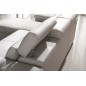 Canapé d'angle convertible en cuir buffle italien 5 places, ALLURE, blanc, angle gauche