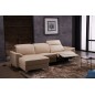 .Canapé d'angle relax en cuir de buffle italien de luxe 5 places BRIO, beige, angle gauche