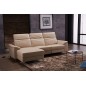 .Canapé d'angle relax en cuir de buffle italien de luxe 5 places BRIO, beige, angle gauche