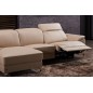 .Canapé d'angle relax en cuir de buffle italien de luxe 5 places BRIO, beige, angle gauche