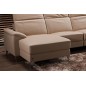 .Canapé d'angle relax en cuir de buffle italien de luxe 5 places BRIO, beige, angle gauche