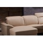 .Canapé d'angle relax en cuir de buffle italien de luxe 5 places BRIO, beige, angle gauche