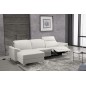 .Canapé d'angle relax en cuir de buffle italien de luxe 5 places BRIO, blanc, angle gauche