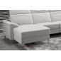 .Canapé d'angle relax en cuir de buffle italien de luxe 5 places BRIO, blanc, angle gauche