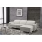 Canapé d'angle relax en cuir de buffle italien de luxe 5 places BRIO, blanc, angle droit
