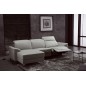 .Canapé d'angle relax en cuir de buffle italien de luxe 5 places BRIO, gris clair, angle gauche