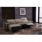 .Canapé d'angle relax en cuir de buffle italien de luxe 5 places BRIO, moka, angle gauche