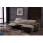 Canapé d'angle relax en cuir de buffle italien de luxe 5 places BRIO, moka, angle droit