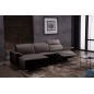 .Canapé d'angle relax en cuir de buffle italien de luxe 5 places BRIO, chocolat, angle gauche