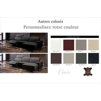 Canapé d'angle relax en cuir de buffle italien de luxe 5 places BRIO, couleur personnalisée, angle droit