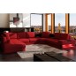 Canapé d'angle en cuir italien 7/8 places HOUSTON, rouge, angle droit