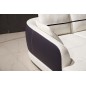 Canapé d'angle cuir Buffle italien 5/6 places GENEVE, table offerte, gris clair et gris foncé, angle gauche