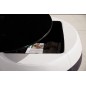 Canapé d'angle cuir Buffle italien 5/6 places GENEVE, table offerte, blanc et chocolat, angle gauche