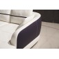 Canapé d'angle en cuir Buffle italien 5/6 places GENEVE, table offerte, gris clair et gris foncé, angle droit