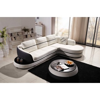 Canapé d'angle en cuir Buffle italien 5/6 places GENEVE, table offerte, couleur personnalisée, angle droit