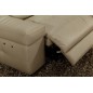 Canapé d'angle double relax en cuir de buffle italien 5 places BiRELAX, beige, angle droit.
