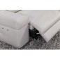 - Canapé d'angle double relax en cuir de buffle italien 5 places BiRELAX, blanc, angle gauche