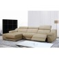 - Canapé d'angle double relax en cuir de buffle italien 5 places BiRELAX, beige, angle gauche
