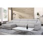 - Canapé d'angle double relax en cuir de buffle italien 5 places BiRELAX, beige, angle gauche