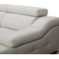 Canapé d'angle double relax en cuir de buffle italien 5 places BiRELAX, gris clair, angle droit.