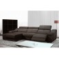 - Canapé d'angle double relax en cuir de buffle italien 5 places BiRELAX, chocolat, angle gauche