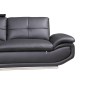 - Canapé d'angle en cuir buffle italien de luxe 6/7 places BELLALIGNA, noir, angle gauche