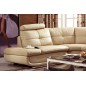 - Canapé d'angle en cuir buffle italien de luxe 6/7 places BELLALIGNA, beige, angle gauche