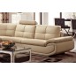 - Canapé d'angle en cuir buffle italien de luxe 6/7 places BELLALIGNA, beige, angle gauche