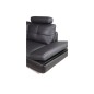 Canapé d'angle en cuir buffle italien de luxe 6/7 places BELLALIGNA, noir, angle droit
