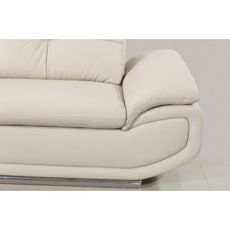 - Canapé d'angle en cuir buffle italien de luxe 6/7 places BELLALIGNA, blanc, angle gauche