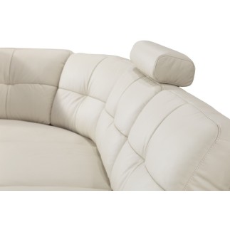 - Canapé d'angle en cuir buffle italien de luxe 6/7 places BELLALIGNA, blanc, angle gauche