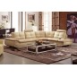 Canapé d'angle en cuir buffle italien de luxe 6/7 places BELLALIGNA, beige, angle droit