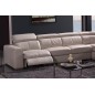 Canapé d'angle double relax en cuir de buffle italien de luxe 7/8 places MAXIRELAX, beige, angle droit